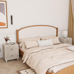 Table de chevet en bois massif marron vintage COSIEST avec tiroirs