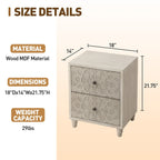 Table de chevet en bois massif marron vintage COSIEST avec tiroirs