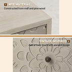 Table de chevet en bois massif marron vintage COSIEST avec tiroirs