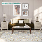 Table de chevet en bois massif marron vintage COSIEST avec tiroirs