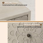 Table de chevet en bois massif marron vintage COSIEST avec tiroirs