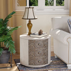 Table de chevet en bois massif marron vintage COSIEST avec tiroirs