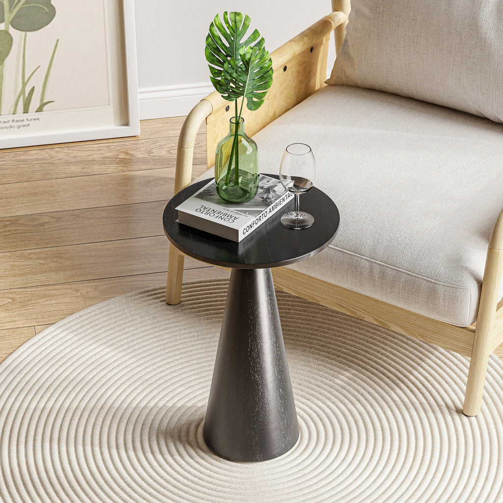 COZAYH Table d'appoint ronde style ferme, table à martini ronde, support pour plantes en bois, petite table rustique pour boissons, pour salon, chambre à coucher