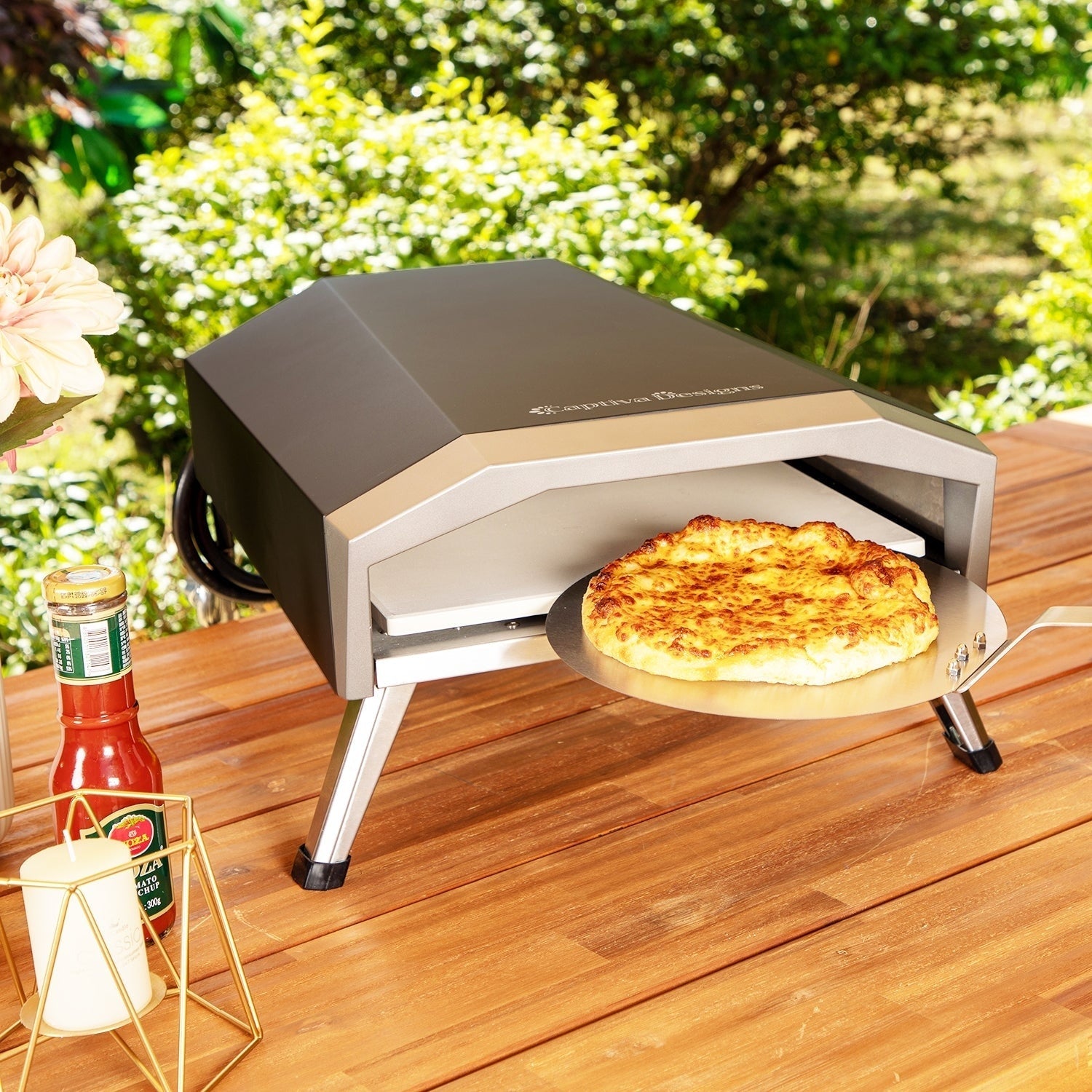 Four à pizza portatif au gaz propane pour terrasse et jardin, à rôtissage rapide, modèle années 60