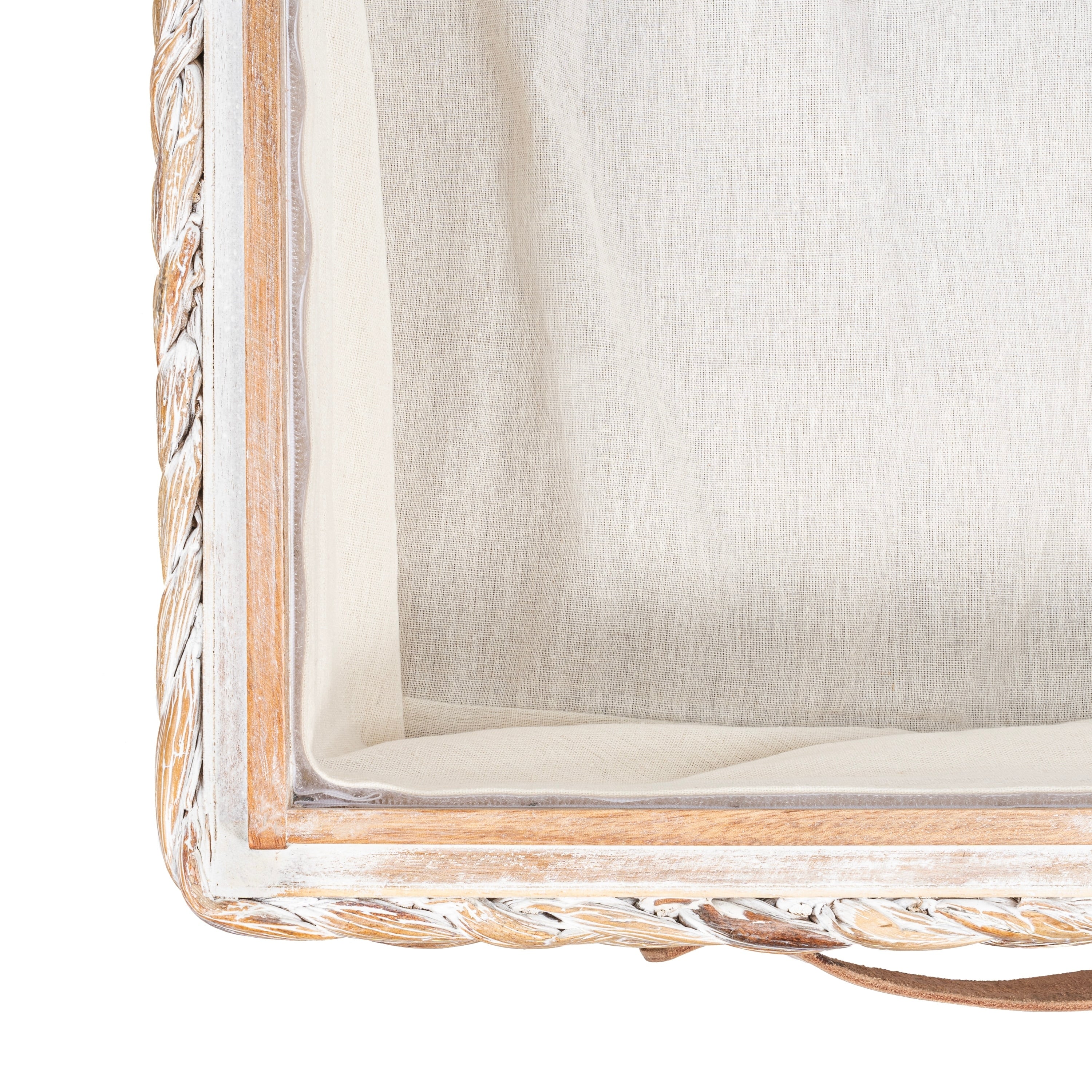 Happimess Bac de rangement sous le lit en jacinthe/bois avec roulettes et poignées