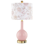 Lampe de table en céramique rose avec variateur tactile à 3 positions et deux ports de charge USB - 12'' x 12'' x 24'' (L x l x H)