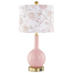 Lampe de table en céramique rose avec variateur tactile à 3 positions et deux ports de charge USB - 12'' x 12'' x 24'' (L x l x H)