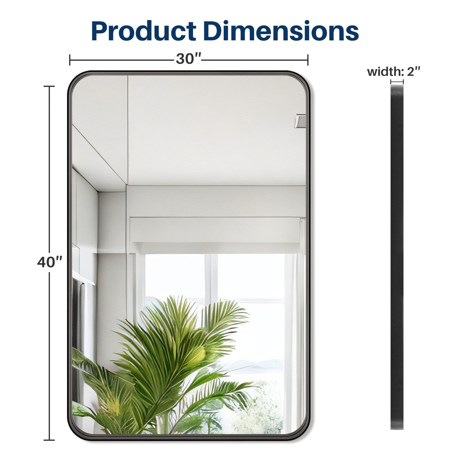 Miroirs de salle de bain pour mur au-dessus du lavabo, grand miroir mat, décoratif pour toilettes, style ferme, suspendu horizontalement ou verticalement