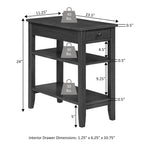 Table d'appoint à 1 tiroir et étagères American Heritage de Convenience Concepts
