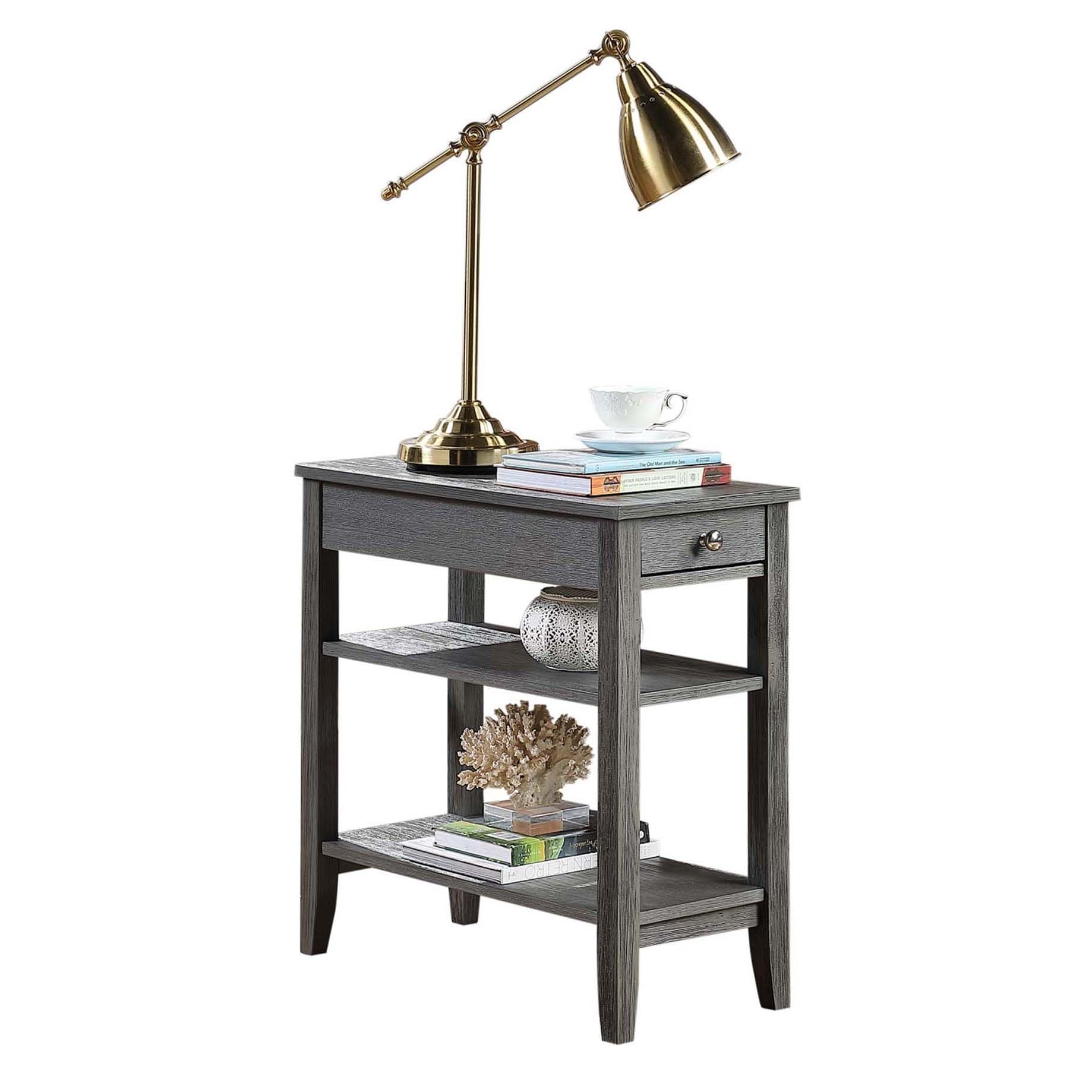 Table d'appoint à 1 tiroir et étagères American Heritage de Convenience Concepts