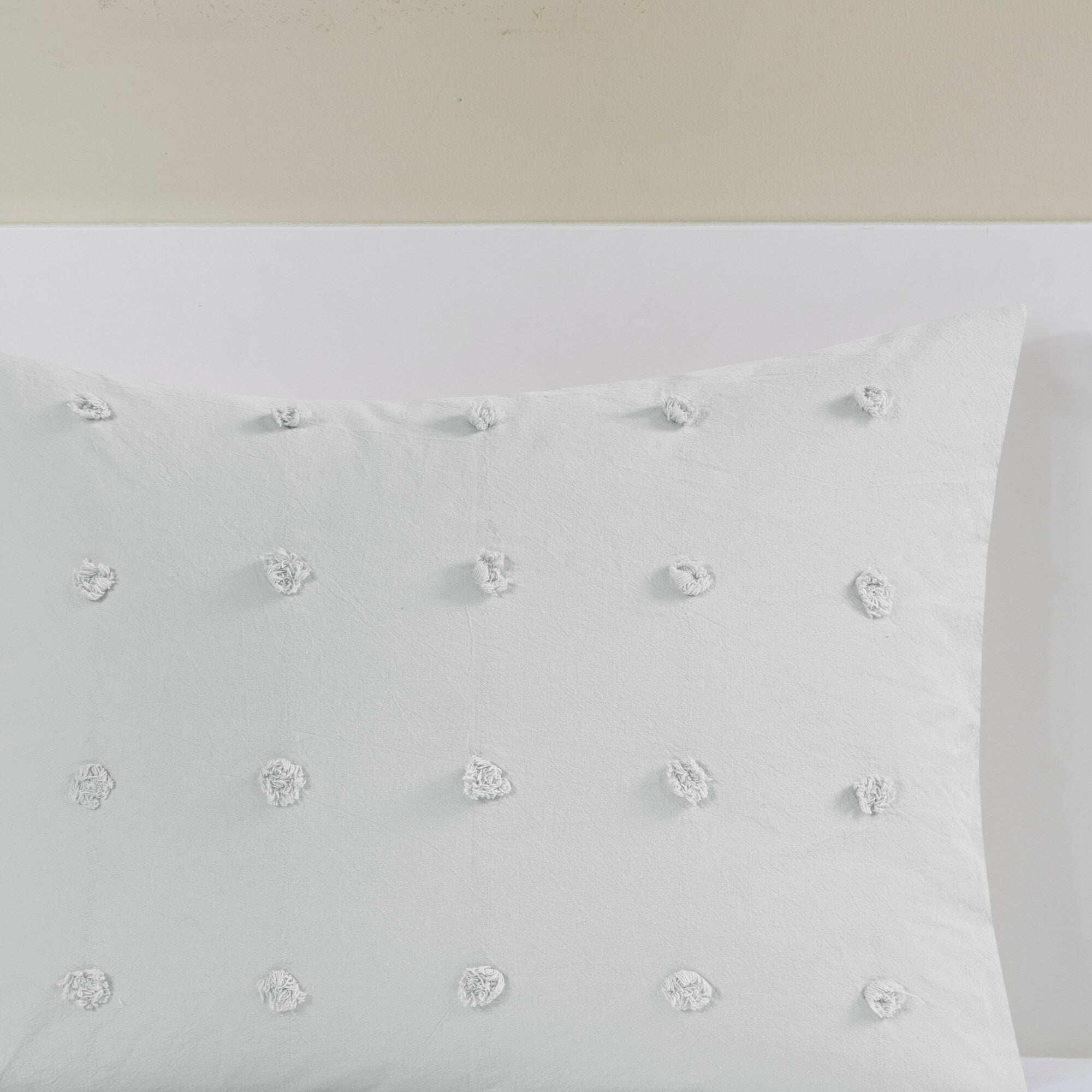 Parure de lit en jacquard de coton et maïs au design intelligent avec taies d'oreiller et coussins décoratifs