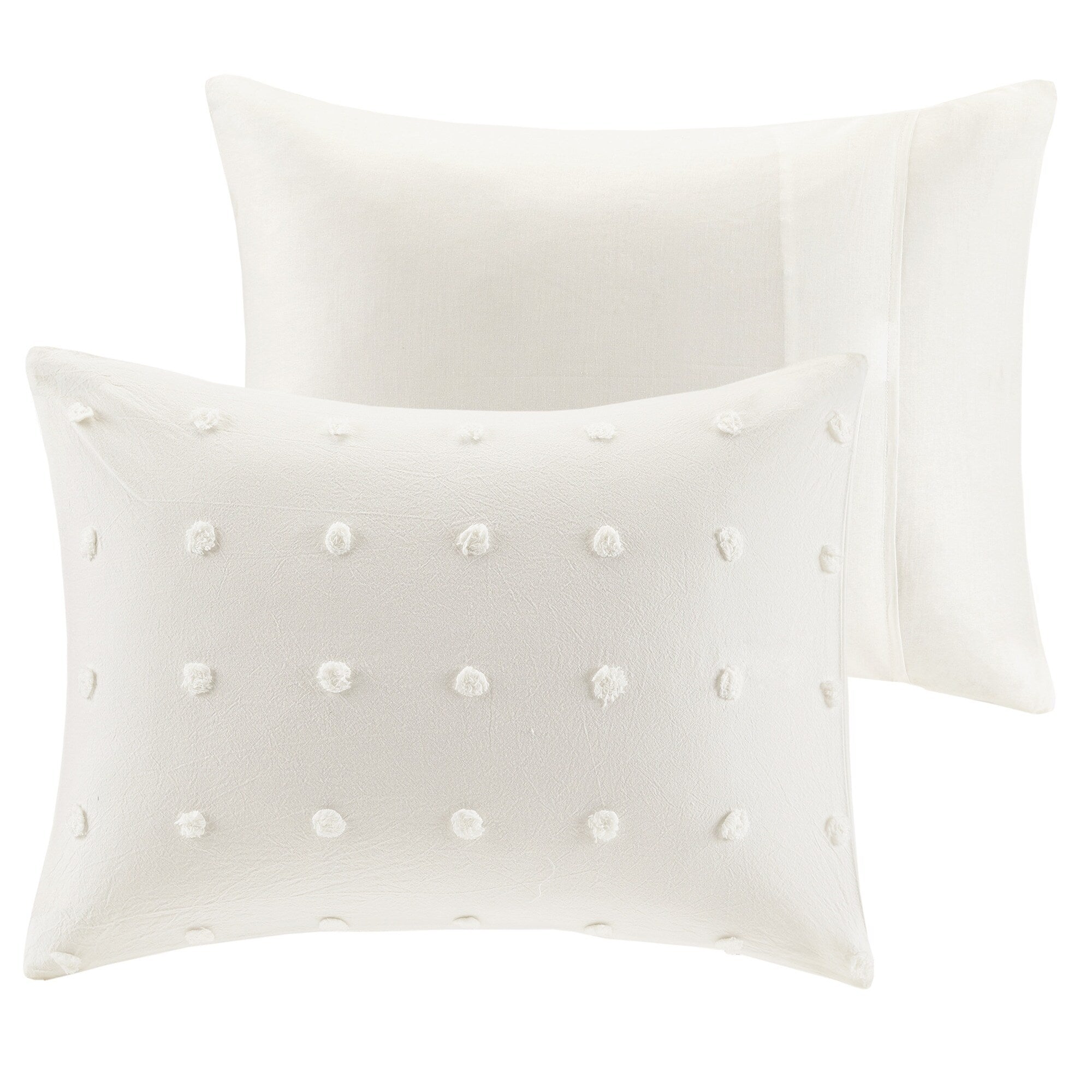 Parure de lit en jacquard de coton et maïs au design intelligent avec taies d'oreiller et coussins décoratifs