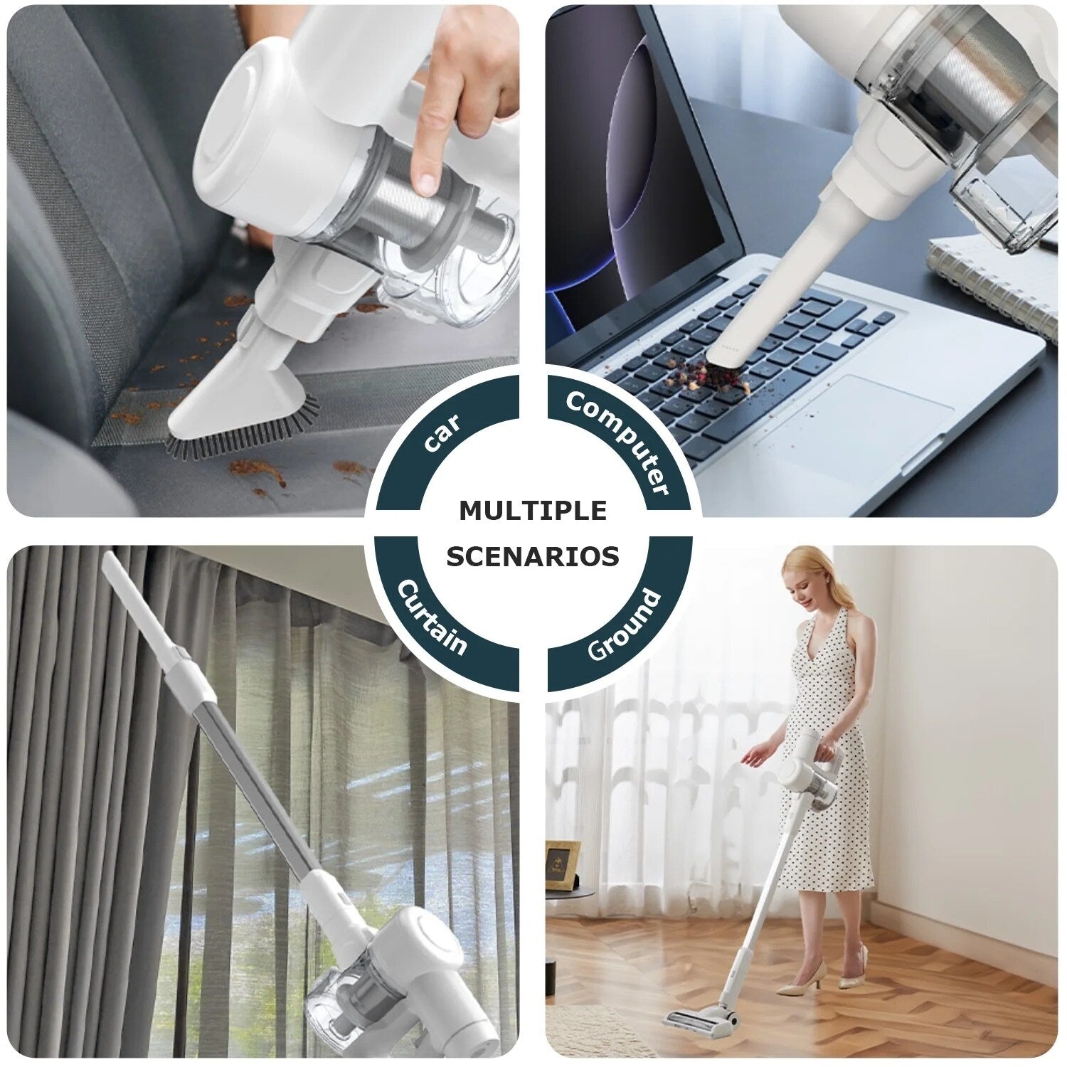 Aspirateur balai sans fil 3 en 1, léger pour tapis, sols durs, poils d'animaux et nettoyage de la maison