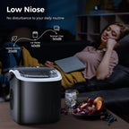 Machine à glaçons portable de comptoir avec autonettoyage, 9 glaçons en 6 minutes, livrée avec panier à glaçons et pelle à glaçons