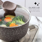 Batterie de cuisine antiadhésive en fonte d'aluminium Country Kitchen - Batterie de cuisine durable pour la cuisine quotidienne, 6 à 11 pièces