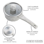 Batterie de cuisine antiadhésive en fonte d'aluminium Country Kitchen - Batterie de cuisine durable pour la cuisine quotidienne, 6 à 11 pièces