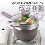 Batterie de cuisine antiadhésive en fonte d'aluminium Country Kitchen - Batterie de cuisine durable pour la cuisine quotidienne, 6 à 11 pièces