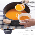 Batterie de cuisine antiadhésive en fonte d'aluminium Country Kitchen - Batterie de cuisine durable pour la cuisine quotidienne, 6 à 11 pièces