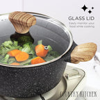 Batterie de cuisine antiadhésive en fonte d'aluminium Country Kitchen - Batterie de cuisine durable pour la cuisine quotidienne, 6 à 11 pièces