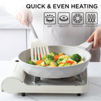 Batterie de cuisine antiadhésive en fonte d'aluminium Country Kitchen - Batterie de cuisine durable pour la cuisine quotidienne, 6 à 11 pièces