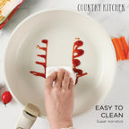 Batterie de cuisine Country Kitchen RV - 13 casseroles et poêles en aluminium avec poignée amovible, allant au four