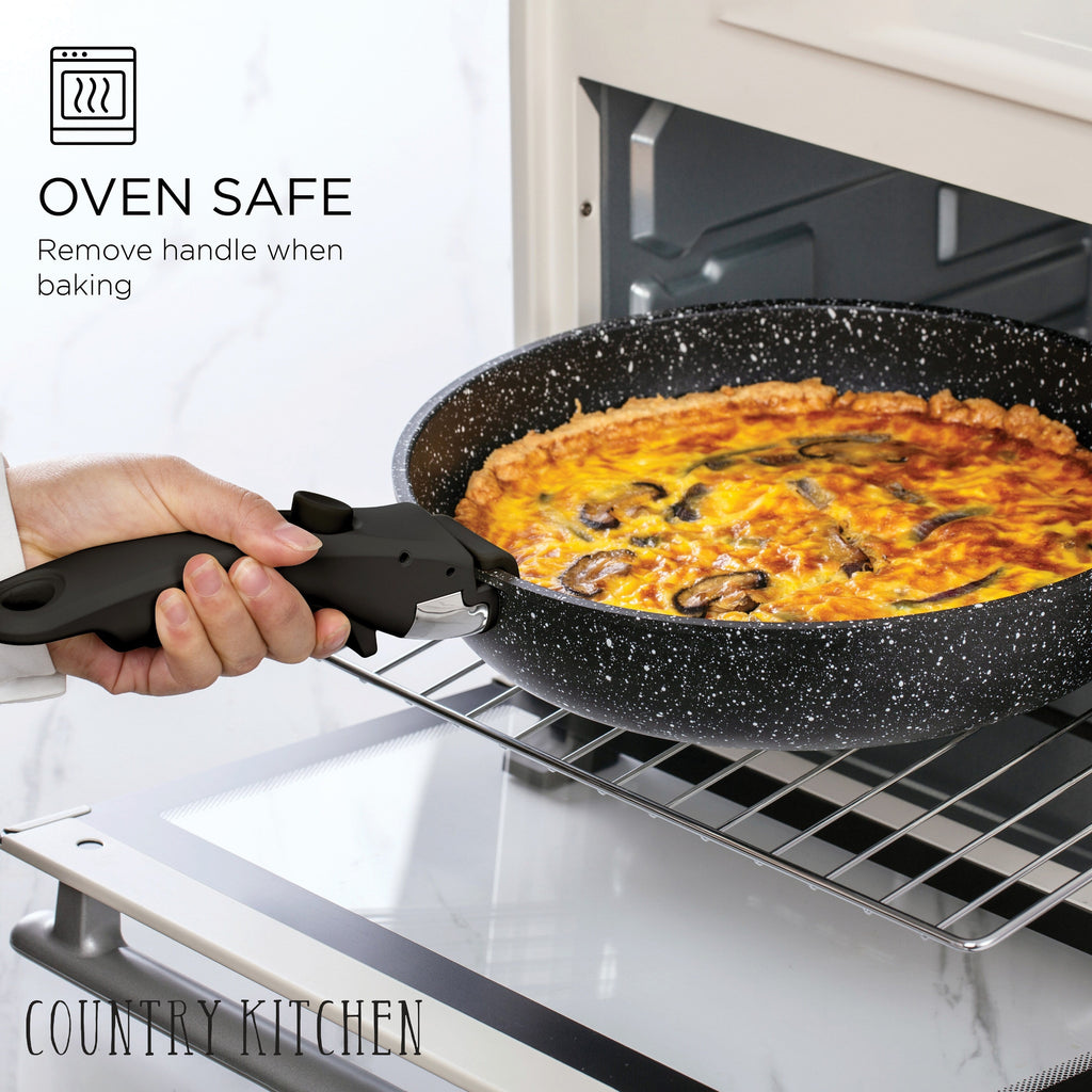 Batterie de cuisine Country Kitchen RV - 13 casseroles et poêles en aluminium avec poignée amovible, allant au four