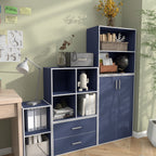 DH BASIC Organisateur de rangement empilable personnalisable en bois moderne - Étagères cubiques, armoire à tiroirs, bibliothèque avec portes par Denhour