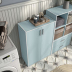 DH BASIC Organisateur de rangement empilable personnalisable en bois moderne - Étagères cubiques, armoire à tiroirs, bibliothèque avec portes par Denhour