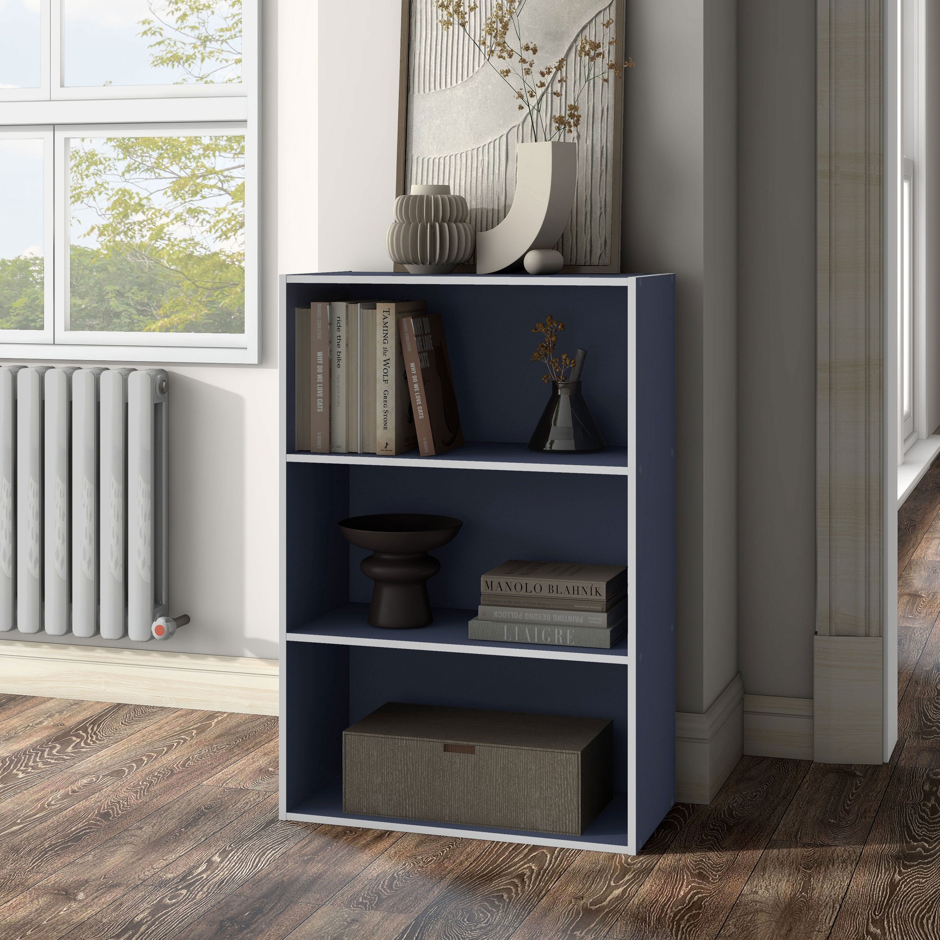 DH BASIC Organisateur de rangement empilable personnalisable en bois moderne - Étagères cubiques, armoire à tiroirs, bibliothèque avec portes par Denhour