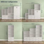 DH BASIC Organisateur de rangement empilable personnalisable en bois moderne - Étagères cubiques, armoire à tiroirs, bibliothèque avec portes par Denhour