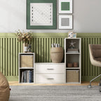 DH BASIC Organisateur de rangement empilable personnalisable en bois moderne - Étagères cubiques, armoire à tiroirs, bibliothèque avec portes par Denhour