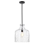 Suspension Daelan en verre transparent alvéolé à une lumière - 12 po