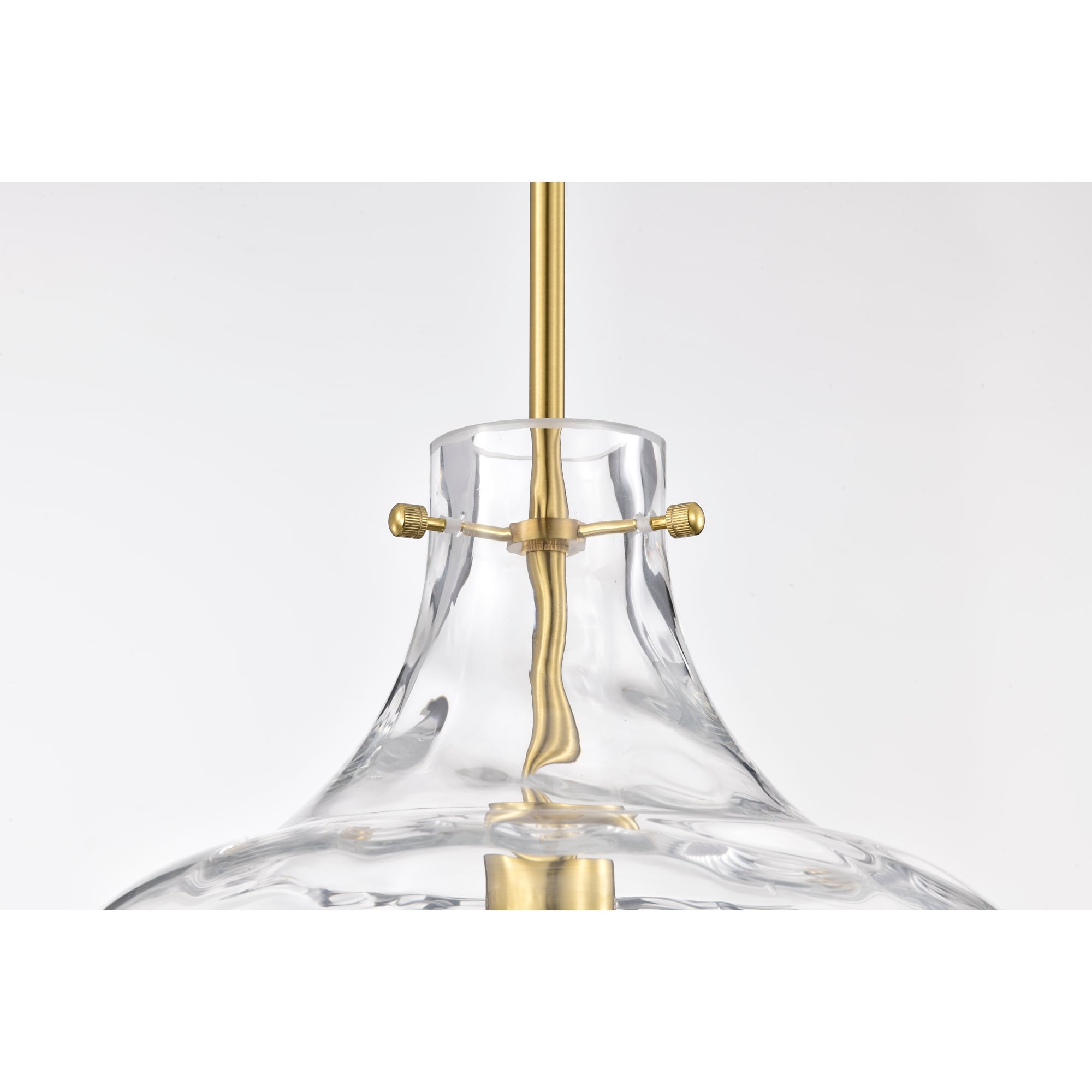 Suspension Daelan en verre transparent alvéolé à une lumière - 12 po