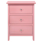 Table de chevet transitionnelle en bois à 3 tiroirs Daniel