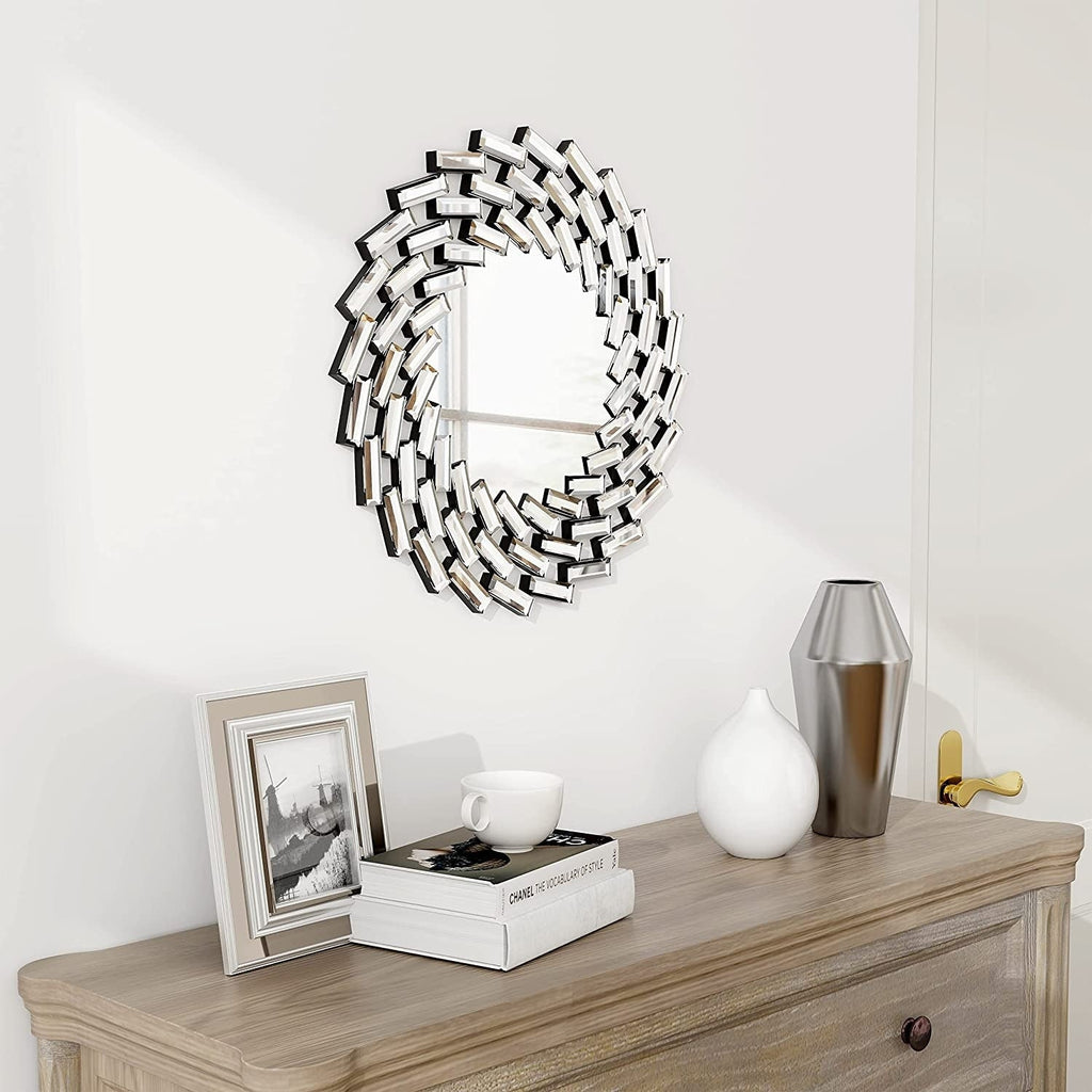 Miroir mural en forme de soleil Miroir d'appoint rond