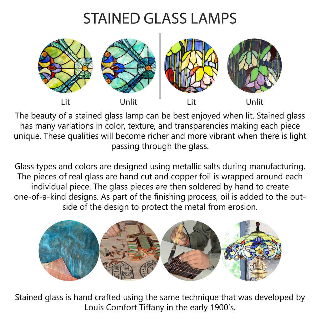 Ventilateur de plafond télécommandé à 3 lumières, 52 pouces, bronze huilé et vitrail, Della River of Goods