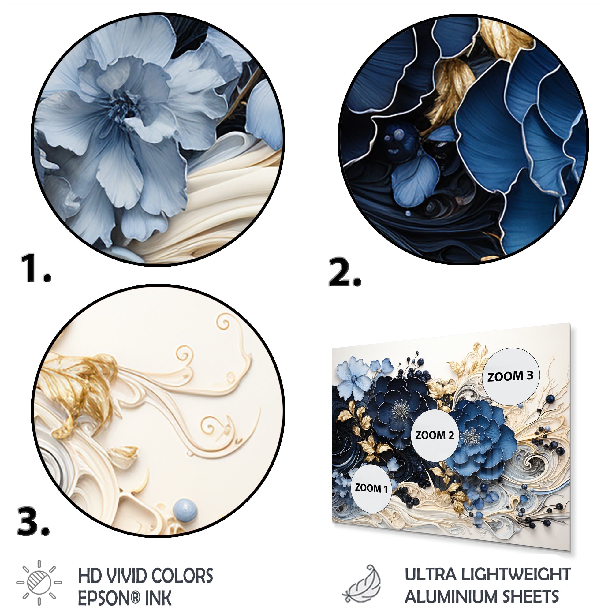 Designart Liquid Ink Spiralscape I Décoration murale en métal à spirales abstraites pour salon