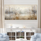 Décoration murale Designart Winter Meadow View Calmness II Meadow Grey - Art mural sur toile encadrée traditionnelle pour chambre à coucher