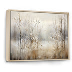 Décoration murale Designart Winter Meadow View Calmness II Meadow Grey - Art mural sur toile encadrée traditionnelle pour chambre à coucher