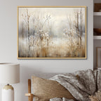 Décoration murale Designart Winter Meadow View Calmness II Meadow Grey - Art mural sur toile encadrée traditionnelle pour chambre à coucher