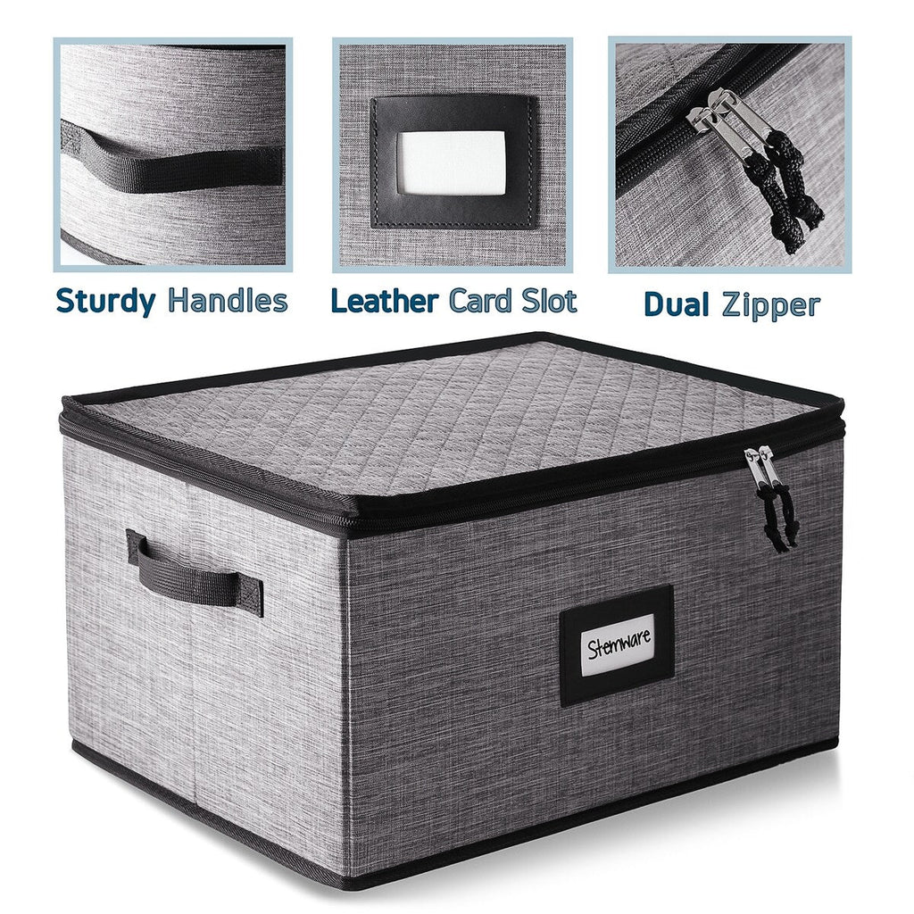 Contenants de rangement pour vaisselle StorageBud - Supports empilables pour assiettes, tasses, couverts, verres à pied et ensembles de plateaux