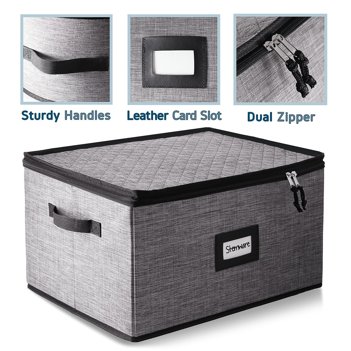 Contenants de rangement pour vaisselle StorageBud - Supports empilables pour assiettes, tasses, couverts, verres à pied et ensembles de plateaux