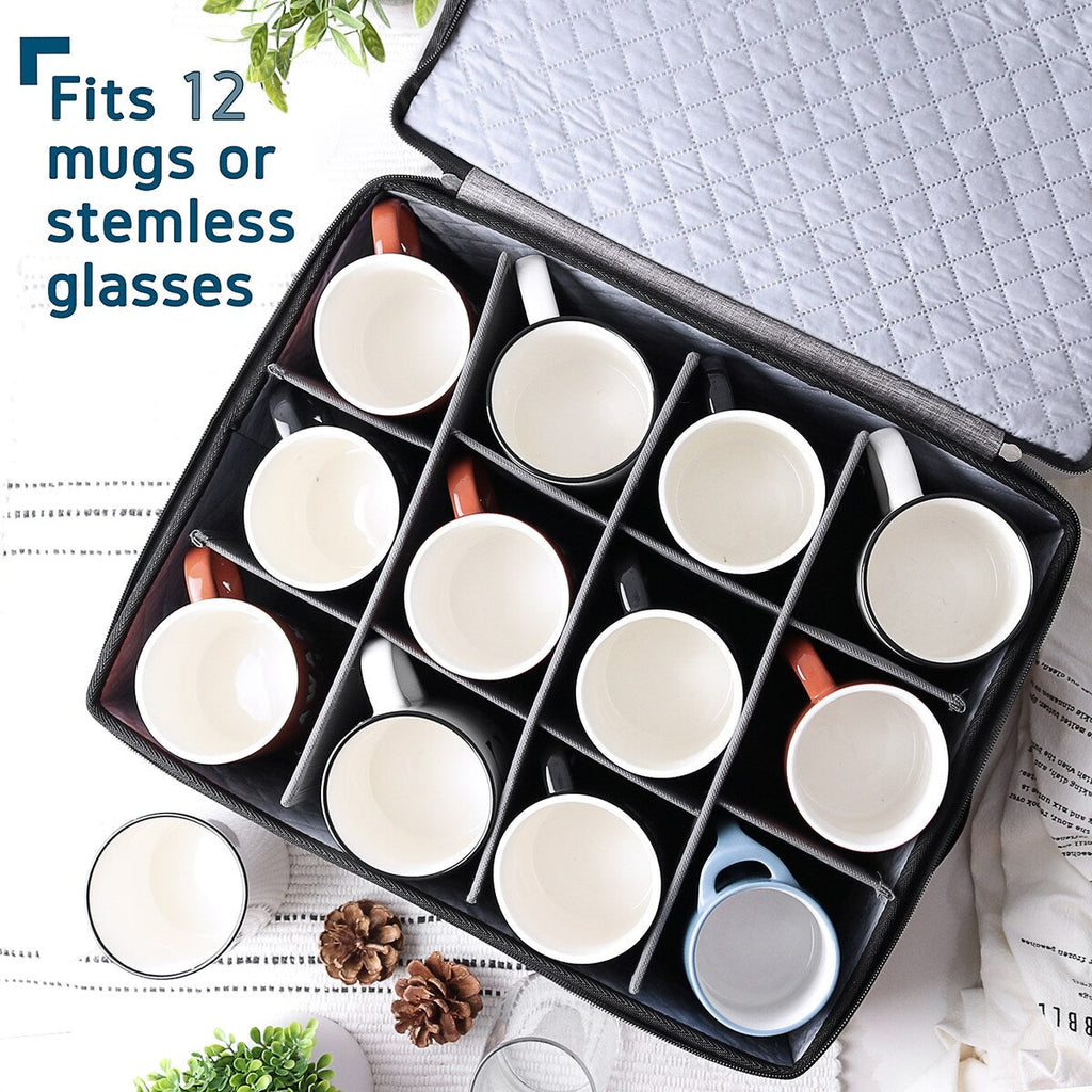 Contenants de rangement pour vaisselle StorageBud - Supports empilables pour assiettes, tasses, couverts, verres à pied et ensembles de plateaux