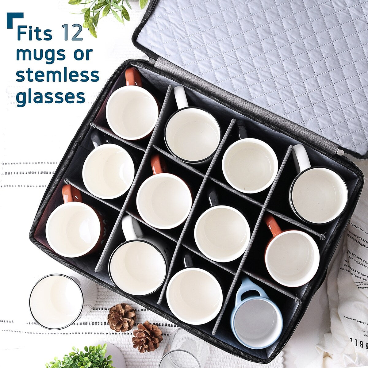 Contenants de rangement pour vaisselle StorageBud - Supports empilables pour assiettes, tasses, couverts, verres à pied et ensembles de plateaux