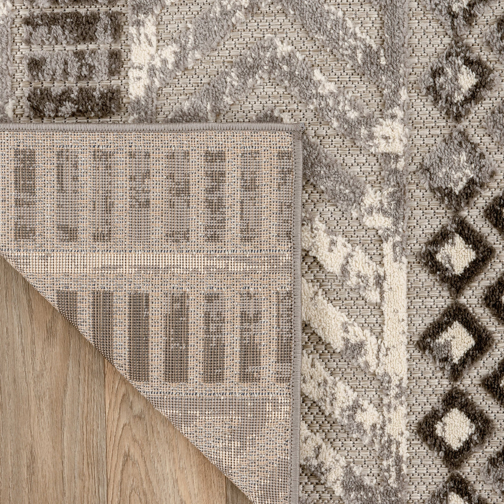 Tapis géométrique d'intérieur/extérieur vieilli World Rug Gallery