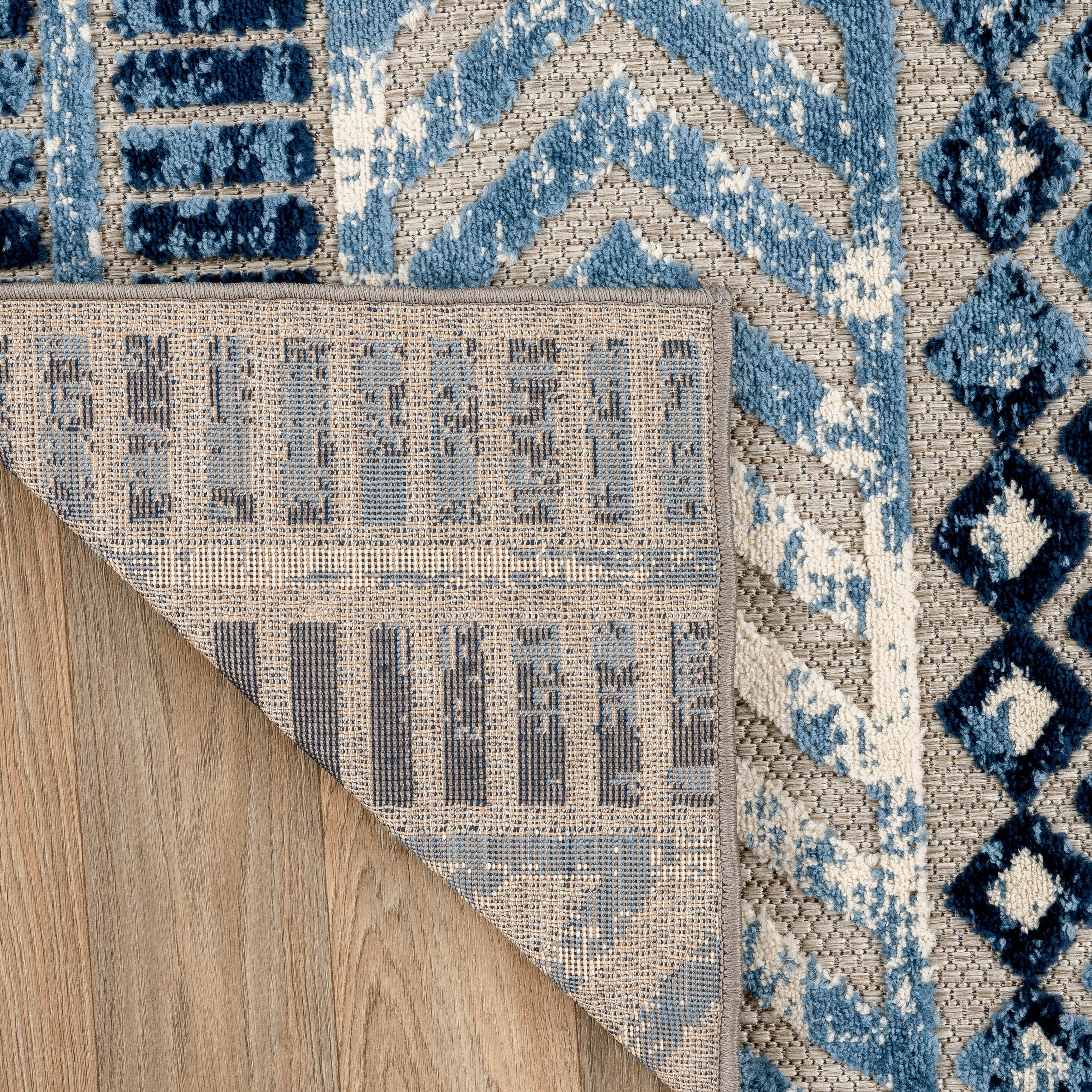 Tapis géométrique d'intérieur/extérieur vieilli World Rug Gallery