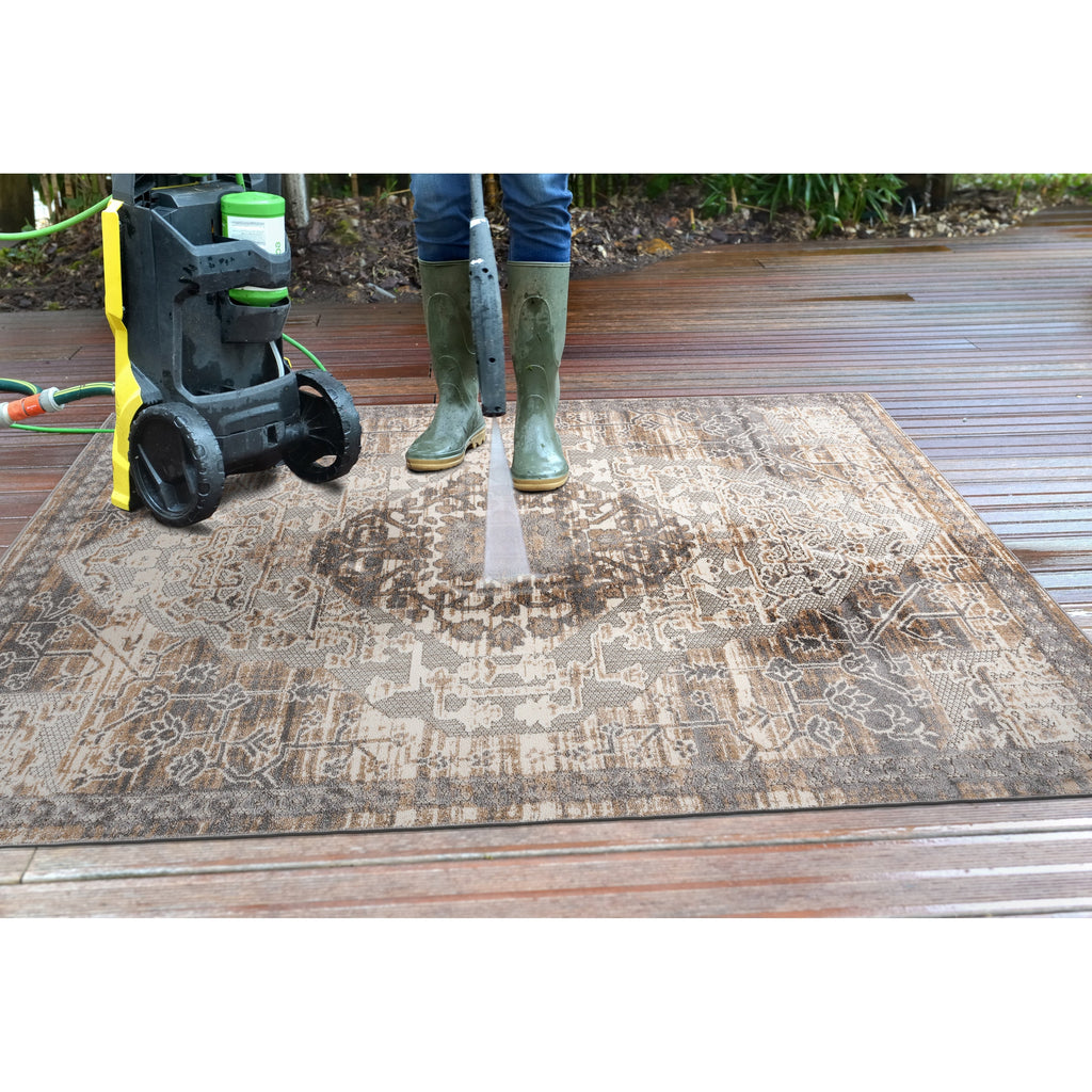 Tapis traditionnel d'intérieur/extérieur vieilli World Rug Gallery