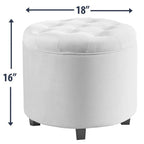 Pouf de rangement rond touffeté Donovan