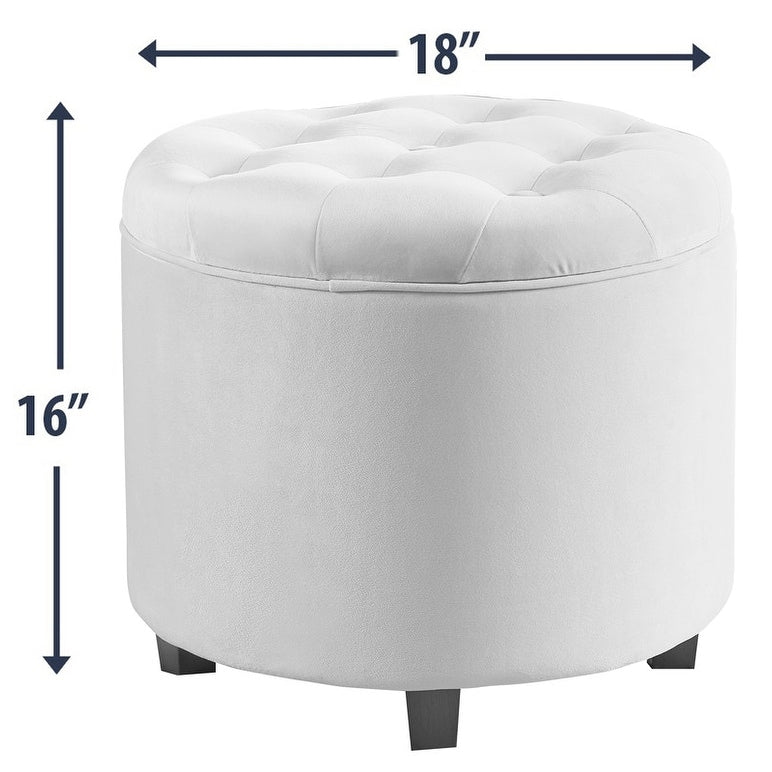 Pouf de rangement rond touffeté Donovan