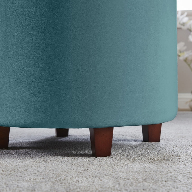 Pouf de rangement rond touffeté Donovan